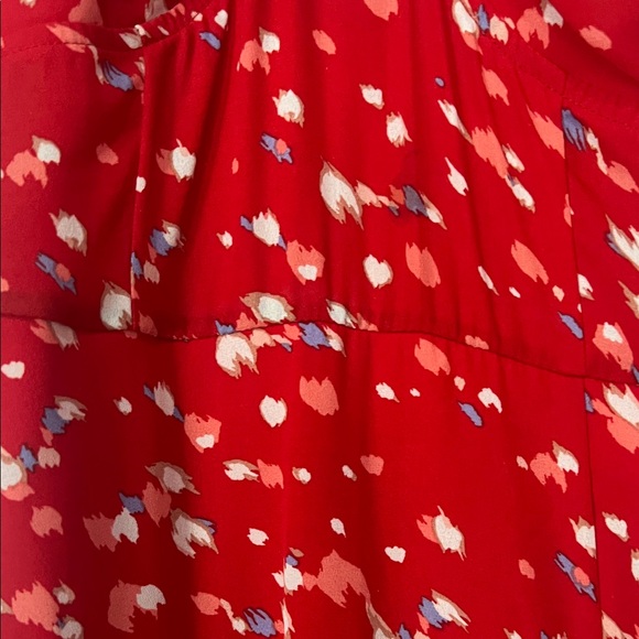 Row A Red Floral Midi Slip Dress with Adjustable Straps - Picture 4 of 14